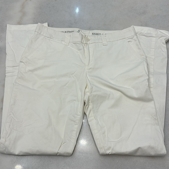 White Broken-in Straight Khakis by Gap size 0 - Picture 3 of 4
